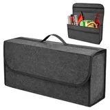 Ehuihuan Kofferraum Organizer, Kofferraum Tasche, Kofferraumtasche, Kofferraumtasche Auto, Autotasche Kofferraumtasche, Robuster Grauer Nadelfilz, Kofferraumtaschen, 50x17x24 cm, Grau