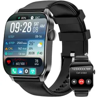 Smartwatch Herren Damen, 1,91" HD-Kurvdisplay Smart Watch mit Bluetooth Anrufen, 100+Sportmodi Fitnessuhr mit Herzfrequenz/Schlafmonitor/Schrittzähler, IP67 Wasserdicht Sportuhr für Android iOS