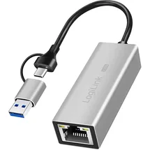 Logilink UA0422 - USB (Typ A & Typ C) zu RJ45 Netzwerkadapter 2,5G