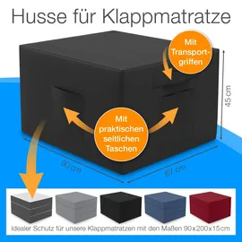eloneo Husse für Klappmatratze 90 x 200 x 15 cm Polyester