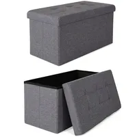 tavora dibea Sitzhocker faltbar max 300 kg Leinen, 76x38x38 cm grau