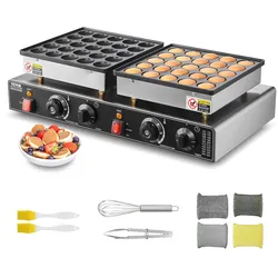 VEVOR Mini Dutch Pfannkuchen Maker Kommerziellen Dorayaki Baker 1800W 50 tlg.