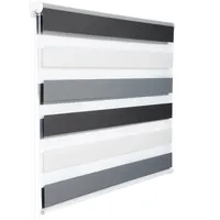 Woltu Doppelrollo Klemmfix ohne Bohren Weiß+Grau+Anthrazit B90 x H120