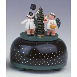 KWO Kunstgewerbe-Werkstätten Olbernhau GmbH KWO Erzgebirge Spieldose Engel mit Geschenk 18er Spielwerk