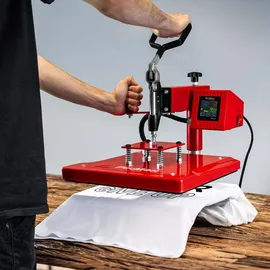 MONSTER SHOP 38 x 38cm Hitzepresse Schwenkbare Transferpresse Heißpresse Textilpresse T-Shirtpresse Sublimationsdruck Touchscreen Einstellbarer Dru...