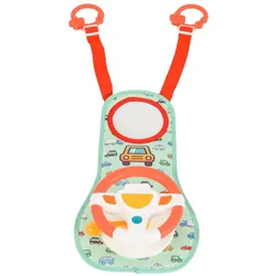 Moni Autospielzeug Kinderlenkrad HE0623 Lichter, Hupe, Autogeräusche, Spiegel grün