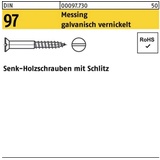 Reyher Holzschraube DIN 97 SEKO Schlitz 3,5x20 Messing galv. vernickelt 200St.