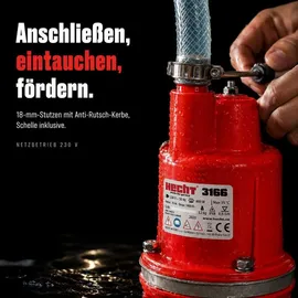 Hecht Tiefbrunnenpumpe 3166 600W 1400 l/h 70 m Förderhöhe