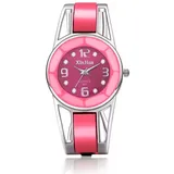 Elegante Damenuhr - Spangenuhr Damen mit Strasssteinen Uhren für Damen stilvolle Armbanduhr in Silber (Silber Pink)