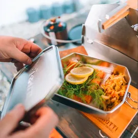 Skotti Edelstahlbox 1 l Silber/Weiß