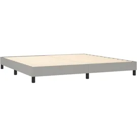 vidaXL Boxspringbett mit Matratze & LED Hellgrau 200x200 cm Stoff