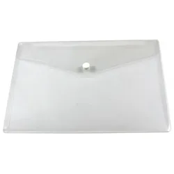 Dokumententaschen Sammelmappen Sichttaschen A5 quer transparent natur- Dokumentenmappe mit Klappe und Druckknopf- 10 Stück