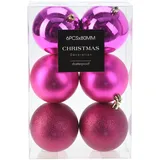 Mojawo 6tlg Weihnachtskugel Christbaumkugeln Baumkugel Set Pink Ø8cm