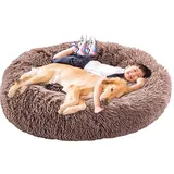 XXL Hundebett Orthopädisch Waschbar Rund Haustierbett für Große Mittelgroße Hunde XL Hundesofa Antistress Kuschelig Hundekissen Memory Foam Hoch Oval Donut Labrador Hundehöhle Braun