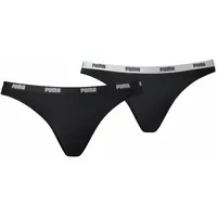 PUMA Damen Iconic Bikini Slip Hang 4er Pack, Größe:S;Farbe:Black (200)