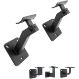 Natural Goods Berlin 2x FLEX Handlauf Halterung Metall Schwarz - Verstellbare Handlaufstütze, Geländerhalter Neigbar, Handläufe Für Treppen, Für Holz Treppengeländer, Runde Metallgeländer, Seil
