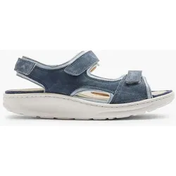 Leder Komfort Keilsandalette - Damen - blau