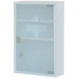 Style home Medizinschrank Arzneischrank,abschließbarer Apothekerschrank Medikamentenschrank Erste Hilfe Schrank mit Glastür,45x30x12cm(Weiß,3 Fächer)