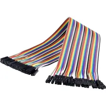 Renkforce JKFF403 Jumper-Kabel Arduino, Banana Pi, Raspberry Pi® [40x Drahtbrücken-Buchse - 40x Drahtbrücken-Buchse] 30.00 cm Bunt