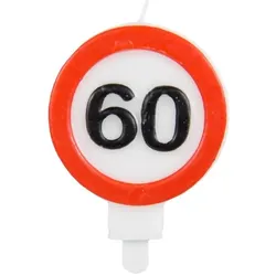 60. Geburtstag Verkehrsschild Kerze