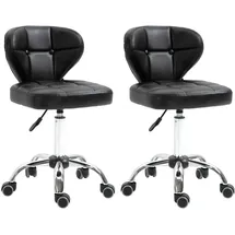 Homcom Arbeitshocker Kunstleder Dunkelgrau