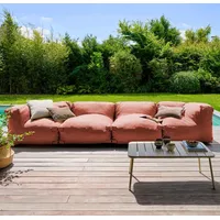 Modulares Sofa mit 2 Sesseln und 2 Ecken in Terrakotta - Oviala Mixi - Rosa