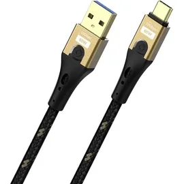 Oehlbach USB-A auf USB-C 5 m Schwarz/Gold