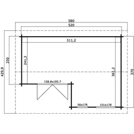 Lasita Maja Brighton 4 x 5 m Lichtgrau