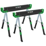 D-TACK 2x Arbeitsbock Multifunktion | Höhenverstellbarer Sägebock |Metallbock mit Anti-Rutsch-Beschichtung | Faltbock mit einer Tragkraft bis zu 1180 kg pro Paar