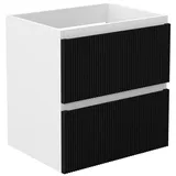 duschspa Waschtisch Unterschrank Waschtischunterschrank Waschbeckenunterschrank Badschrank, 50-120cm Hängeschrank, Matt / Hochglanz schwarz 50 cm x 52 cm x 38.8 cm