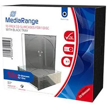 MediaRange CD-Leerbox Slim 10er-Pack transperant / schwarz