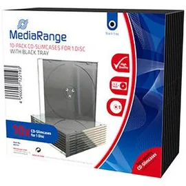 MediaRange CD-Leerbox Slim 10er-Pack transperant / schwarz