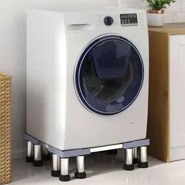 vidaXL Waschmaschinensockel Grau 67 x 67 x 21.5 cm Metall - Grau