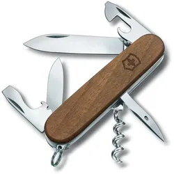 Victorinox Taschenmesser Spartan Wood, 91mm, 10 Funktionen, mit Dosenöffner und kleinem Schraubendreher, Nussbaumholz
