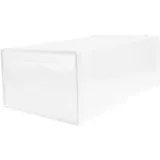 HOOTNEE 1 Stück Box Aus Kunststoff Schuhbox Atmungsaktiv Schuh Organizer Mit Deckel Stapelbare Schuhvitrine Weiß Aufbewahrung Organizer Schuhe