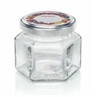 Leifheit Sechskantglas 106ml, Einmachglas, Weckglas ideal für Eingemachtes, dekoratives