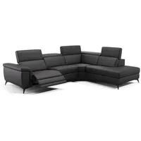 Sofanella Wohnlandschaft Leder AMARO, Wohnlandschaft, Ecksofa, Sofalandschaft, XXL Sofa, Leder Sofas schwarz 286 cm x 97 cm x 108 cm
