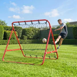 Homcom Fußball Rebounder mit verstellbaren Winkeln rot