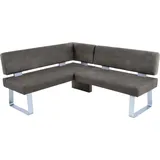 K+W Komfort & Wohnen Santos II Esszimmerbank", grau (schwarzgrau), B:180cm H:87cm T:157cm, 100% Polyester, Sitzbänke, Eckbank, gepolstert, Eckbank, wahlweise langer Schenkel 180cm rechts oder links