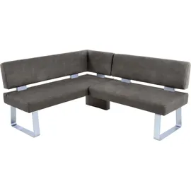 K+W Komfort & Wohnen Santos II Esszimmerbank", grau (schwarzgrau), B:180cm H:87cm T:157cm, 100% Polyester, Sitzbänke, Eckbank, gepolstert, Eckbank, wahlweise langer Schenkel 180cm rechts oder links