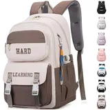 Schulrucksack Mädchen Teenager Rucksack Schultasche Jungen Multi Tasche Wasserdichte Schultasche Rucksack Tagesrucksack Großer Rucksack für Mäd...