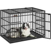 Songmics Hundekäfig 107 x 70 x 75 cm Tintenschwarz