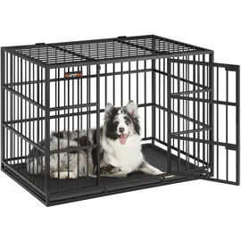 Songmics Hundekäfig 107 x 70 x 75 cm Tintenschwarz