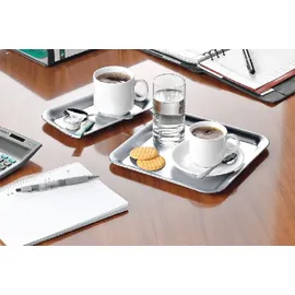 APS Tablett KAFFEEHAUS silber quadratisch 23,0 x 23,0 cm