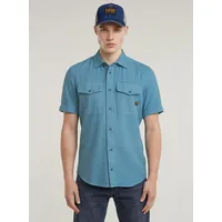 G-Star Slim Fit Kurzarmhemd Blau XS