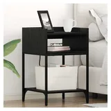 vidaXL Nachtschrank mit Regal 40 x 40 x 61 cm Schwarz