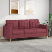 SECOLI Sofa 3 sitzer 3 sitzer Sofa 3er Couch Lounge Couch Sofa Couch Couch Klein für Wohnzimmer/Schlafzimmer/Büro/Wohnung-3-Sitzer:180cm-Weinrot-Stoff