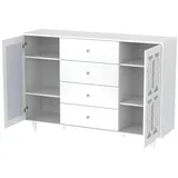 stilvora Sideboard 147,5 x 102 x 40 cm Weiß