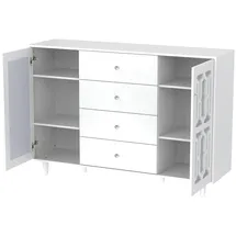 stilvora Sideboard 147,5 x 102 x 40 cm Weiß
