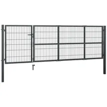 vidaXL Gartentor mit Pfosten 350 x 100 cm Anthrazit